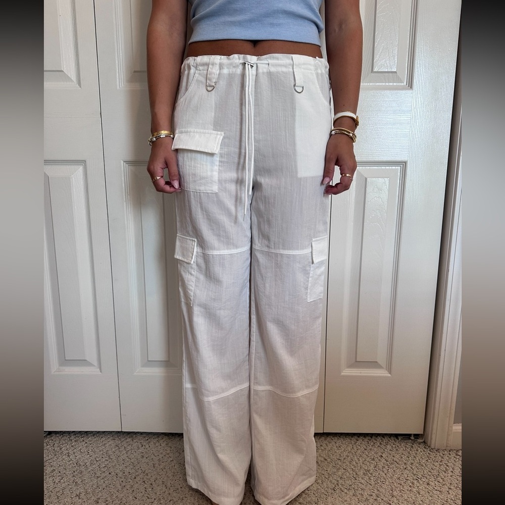 white fox cargo coverup pants